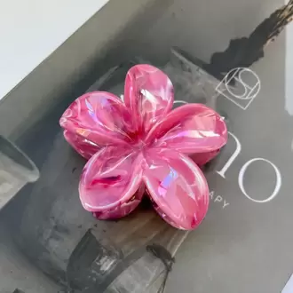 Akrilik Görünümlü Renkli Çiçek Formlu Saç Toka – Orta Boy
