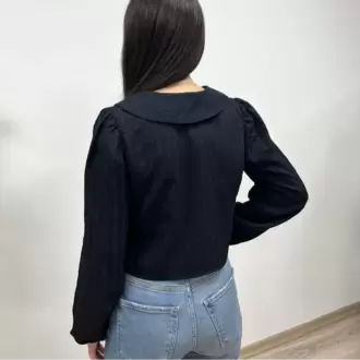 Bebe Yaka Siyah Gömlek