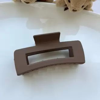 Mat Dikdörtgen Saç Tokası - SÜTLÜ KAHVE