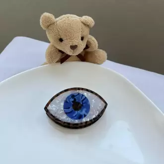 Leopar Çerçeveli Göz Toka - MAVİ