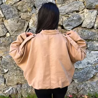 Süet Bomber Ceket - CAMEL