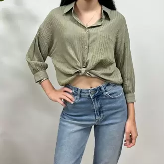 Cep Detaylı Gömlek - HAKİ