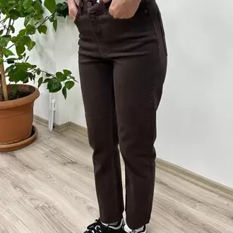 Kahverengi Mom Fit Kot Pantolon