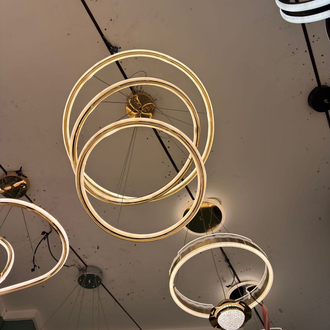 Modern Led 3 Halkalı gold Avize