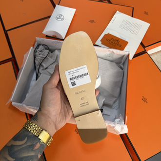 Hermes Oran Sandal White (Original Full Set)