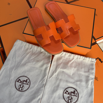 Hermes Oran Sandal Orange (Original Full Set)