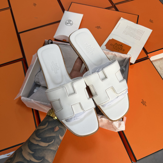 Hermes Oran Sandal White (Original Full Set)