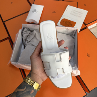 Hermes Oran Sandal White (Original Full Set)