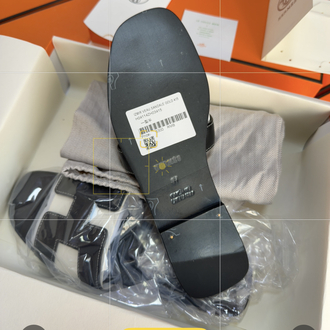 Hermes Oran Sandal Black (Original Full Set)