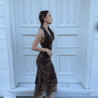 Leopar Tül elbise