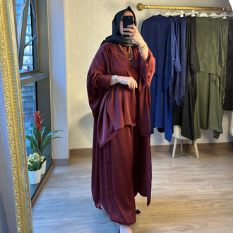 Bordo şalvar takım 