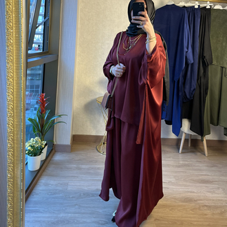 Bordo şalvar takım 