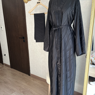 JAKAR saten abaya ve şal takım 
