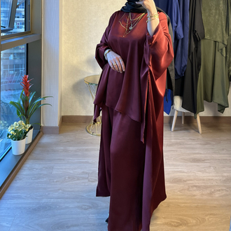 Bordo şalvar takım 