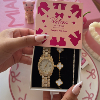 Gold parıltılı set