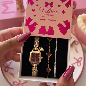 Gold bordo kare set
