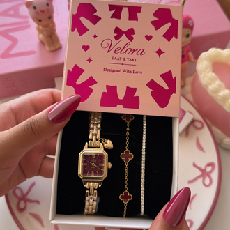 Gold bordo kare set