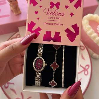 Gümüş bordo luris set
