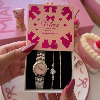 Gümüş pembe set