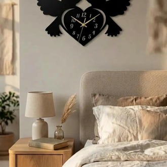 DEKORATİF METAL KALPLİ DUVAR SAATİ 