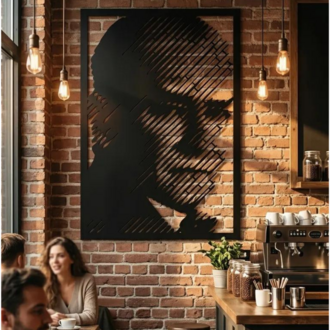 Dekoratif Metal Kesim Atatürk Portre Tablosu
