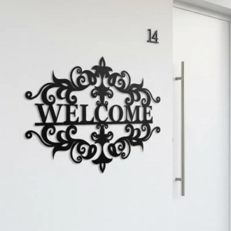 LAZER KESİM METAL WELCOME KAPI YAZISI (KİŞİYE ÖZEL)