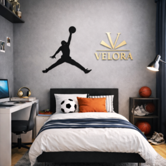 Basketci Sliüet Dekoratif Metal Tablo