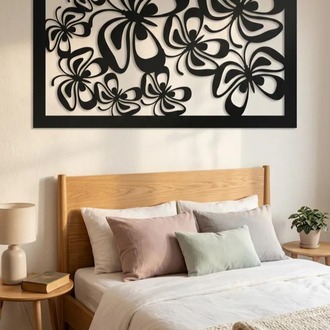 DEKORATİF LAZER KESİM METAL KELEBEK DESENLİ TABLO