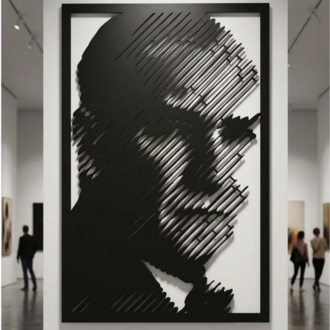 Dekoratif Metal Kesim Atatürk Portre Tablosu