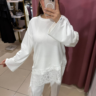 Dantel detaylı tunik 