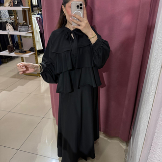 Dubai krep kumaş fırfırlı takım