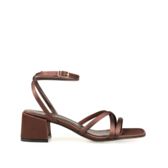 Venedik Lurea Acı Kahve Slingback Kısa Topuklu Ayakkabı