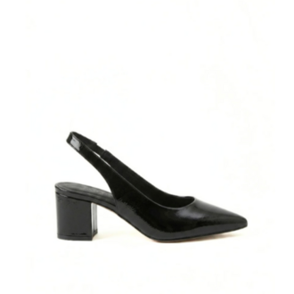 Venedik Siyah Mora Slingback Stiletto Ayakkabı