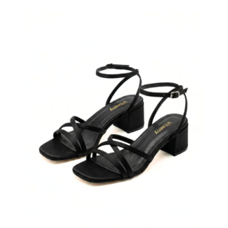 Venedik Lurea Siyah Slingback Kısa Topuklu Ayakkabı