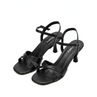 Venedik Liora Siyah Slingback Topuklu Ayakkabı