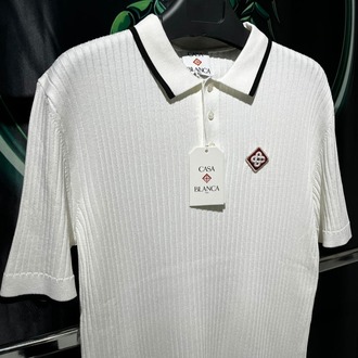 Casablanca Beyaz İthal Premium Fitilli Polo Yaka Tshirt