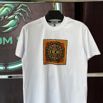 Dior Beyaz Premium Bisiklet Yaka Tshirt