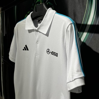 Adidas x Mercedes-AMG Petronas Beyaz Premium Polo Yaka Tshirt