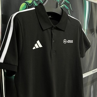 Adidas x Mercedes-AMG Petronas Siyah Premium Polo Yaka Tshirt
