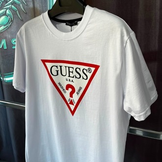 Guess Beyaz Premium Bisiklet Yaka T-Shirt