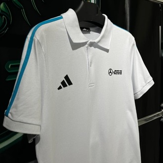 Adidas x Mercedes-AMG Petronas Beyaz Premium Polo Yaka Tshirt