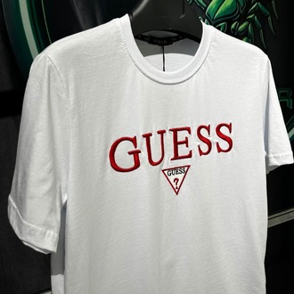 Guess Beyaz Premium Bisiklet Yaka Tshirt