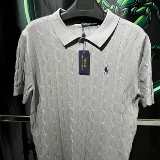 Polo Ralph Lauren Gri Premium Saç Örgü Polo Yaka Tshirt