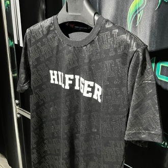 Tommy Hilfiger Siyah Premium Monogram Bisiklet Yaka Tshirt