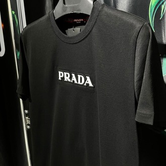 Prada Siyah Premium Bisiklet Yaka Tshirt