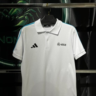 Adidas x Mercedes-AMG Petronas Beyaz Premium Polo Yaka Tshirt