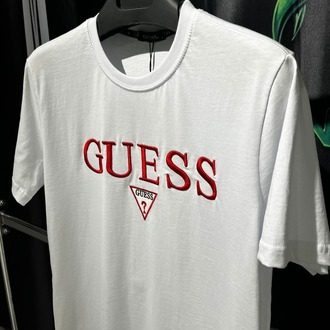 Guess Beyaz Premium Bisiklet Yaka Tshirt