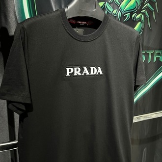 Prada Siyah Premium Bisiklet Yaka Tshirt