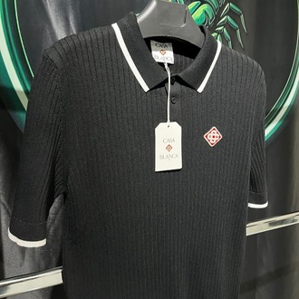Casablanca Siyah İthal Premium Fitilli Polo Yaka Tshirt