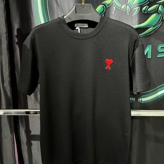 Ami Paris Siyah Premium Bisiklet Yaka Tshirt